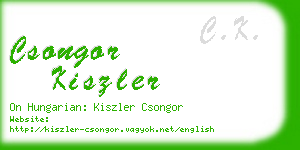 csongor kiszler business card